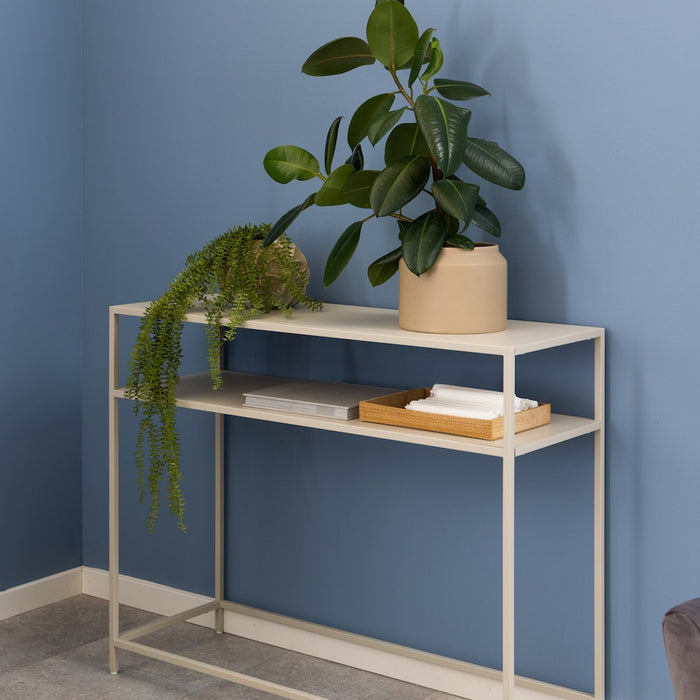 Lisomme Roy metalen sidetable beige - 100 x 35 cm