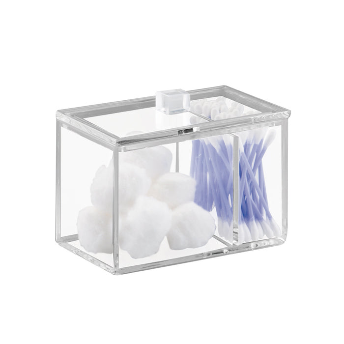 Wattenschijfjes -en Wattenstaafjes Houder, Organizer, 2 Vakken, Transp