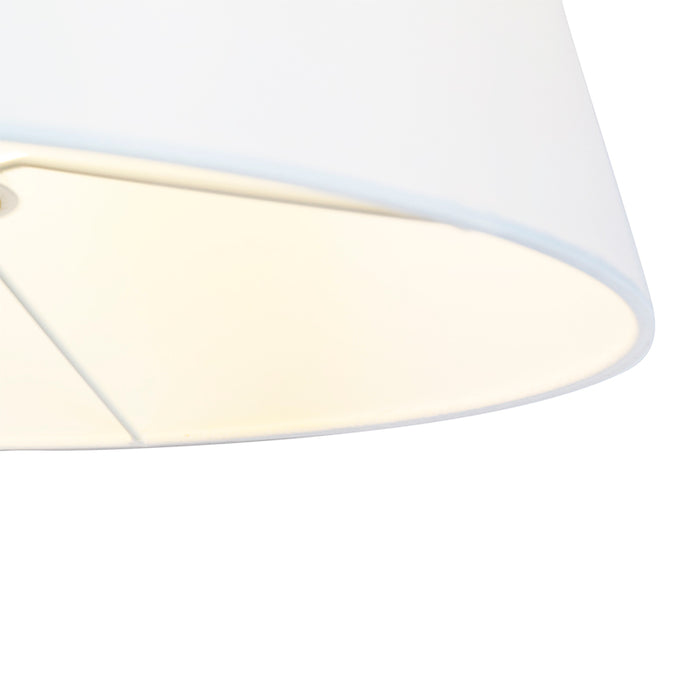 QAZQA Vloerlamp brons met witte kap en verstelbare arm - Ladas Deluxe