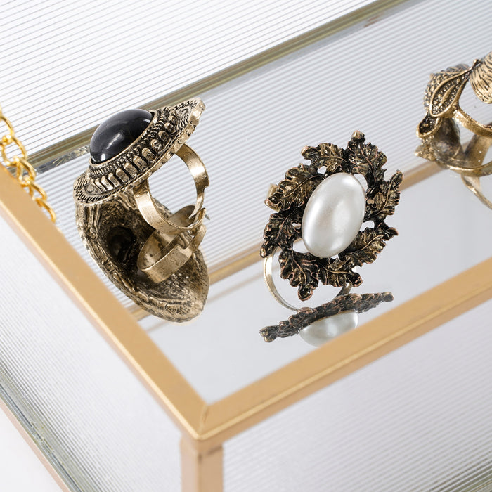 Mica Decorations Stielo Opbergdoosje - L18 x B14 x H7 cm - Goud