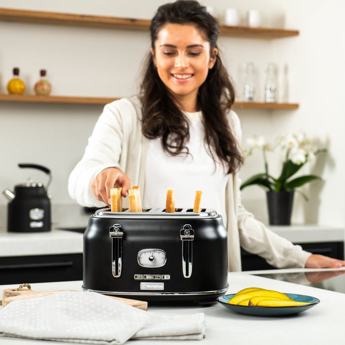 Westinghouse Retro Bundel - Waterkoker + Broodrooster + Blender -Zwart