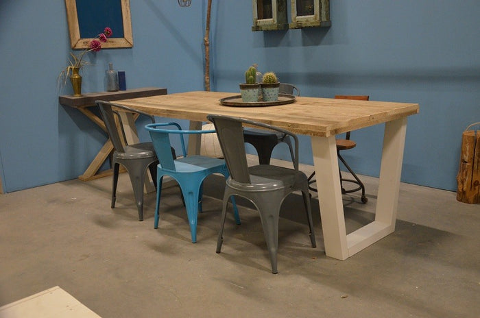 Wood4you - Eettafel New York Steigerhout 200Lx78Hx90D cm Wit