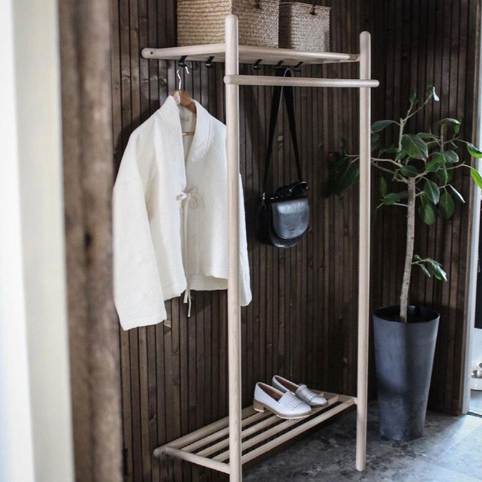 Rowico Home Milford eikenhouten kledingrek whitewash - 91 x 181 cm
