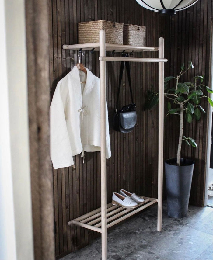 Rowico Home Milford eikenhouten kledingrek whitewash - 91 x 181 cm