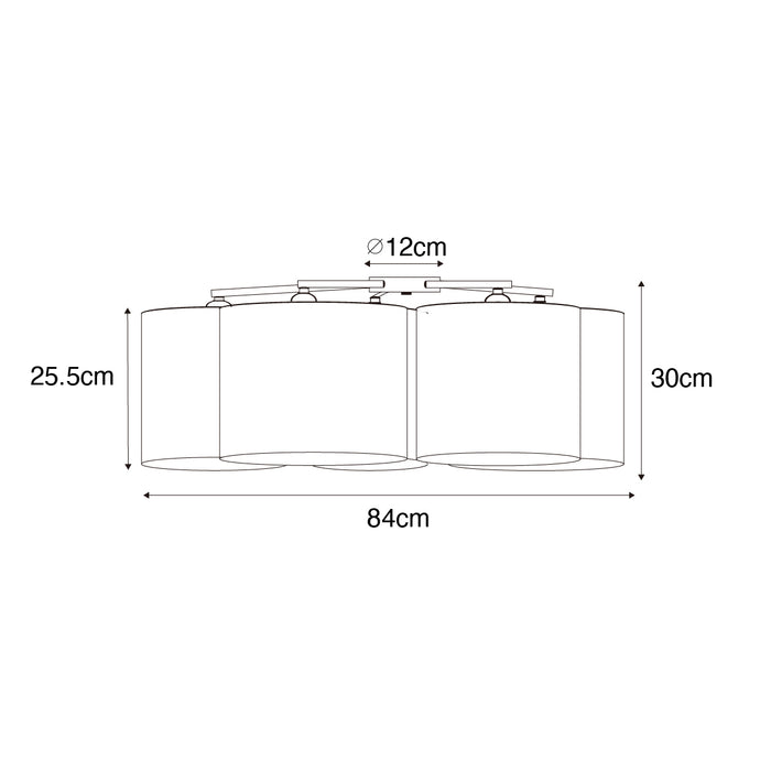 QAZQA Moderne plafondlamp taupe 5-lichts - Multidrum