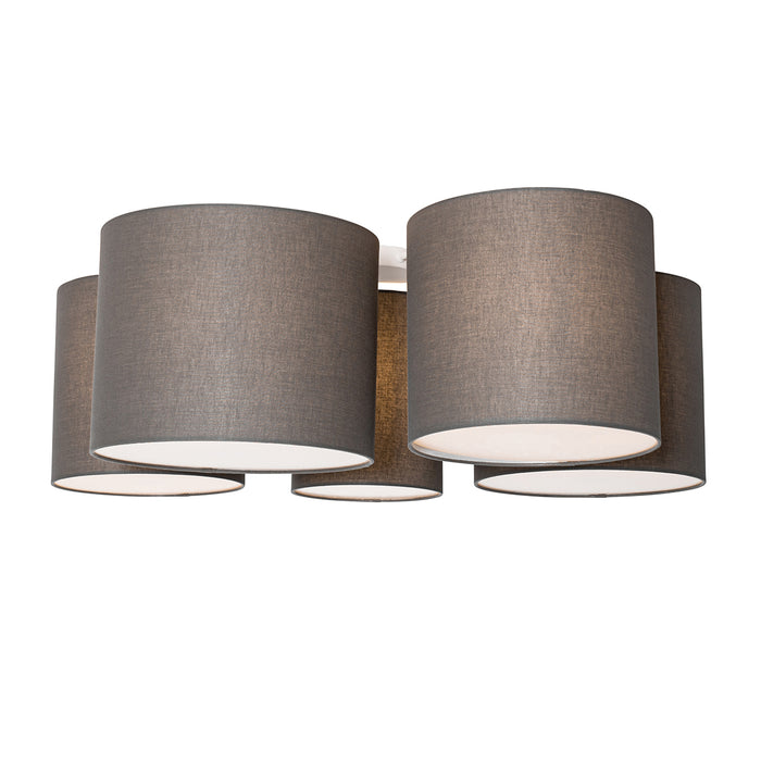 QAZQA Moderne plafondlamp taupe 5-lichts - Multidrum