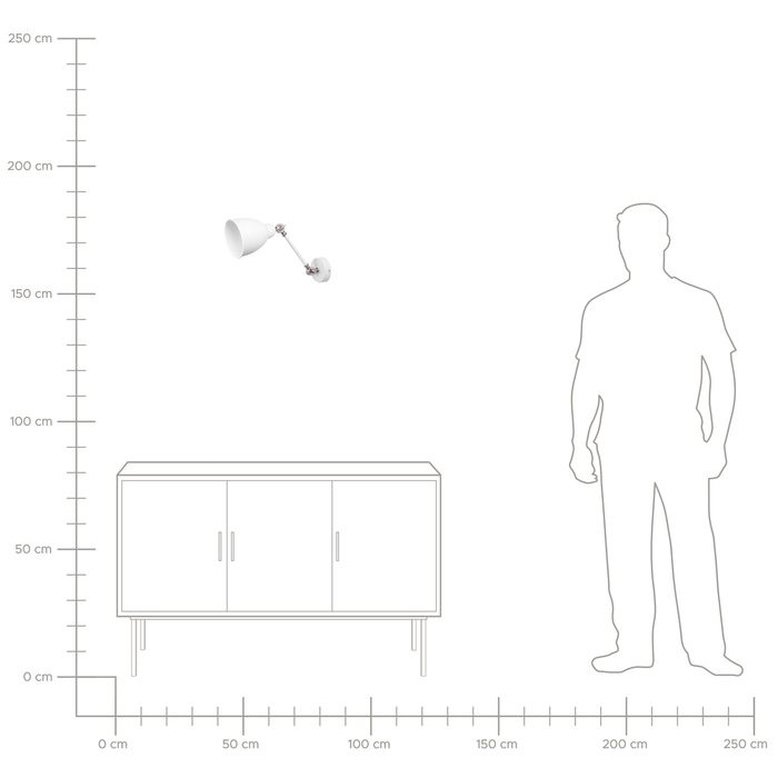 Beliani - MISSISSIPPI M - Wandlamp - Wit - Metaal