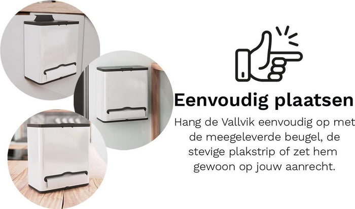 StangVollby Vallvik prullenbak - 4 liter - Wit