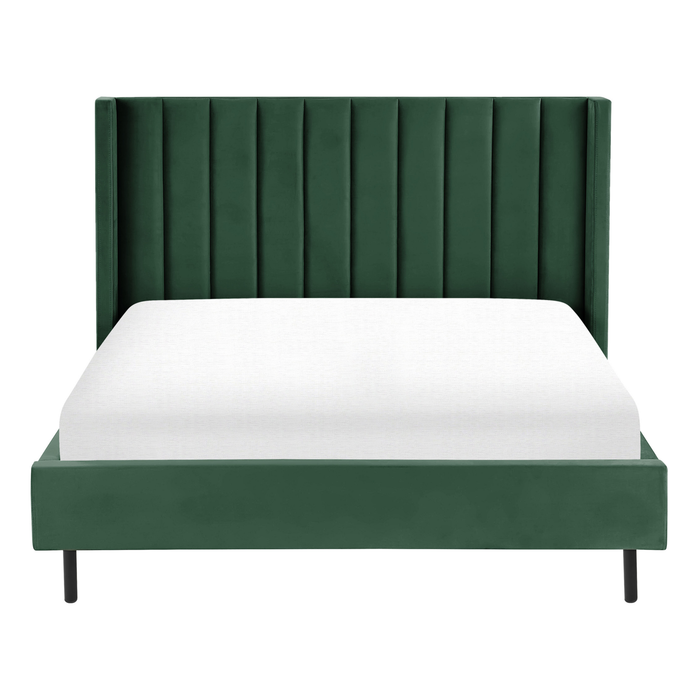 Beliani - VILLETTE - Tweepersoonsbed - Groen - 140 x 200 cm - Fluweel