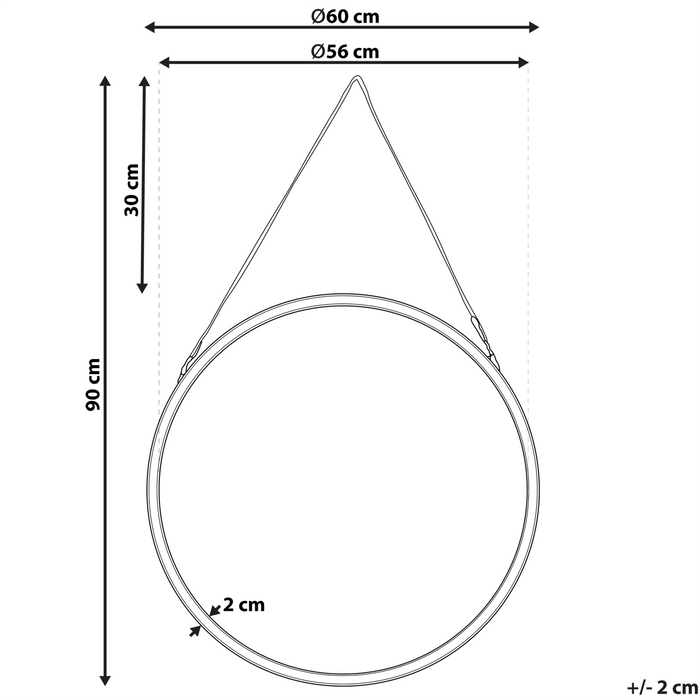 Beliani - AUTUN - Wandspiegel - Donkerbruin - IJzer