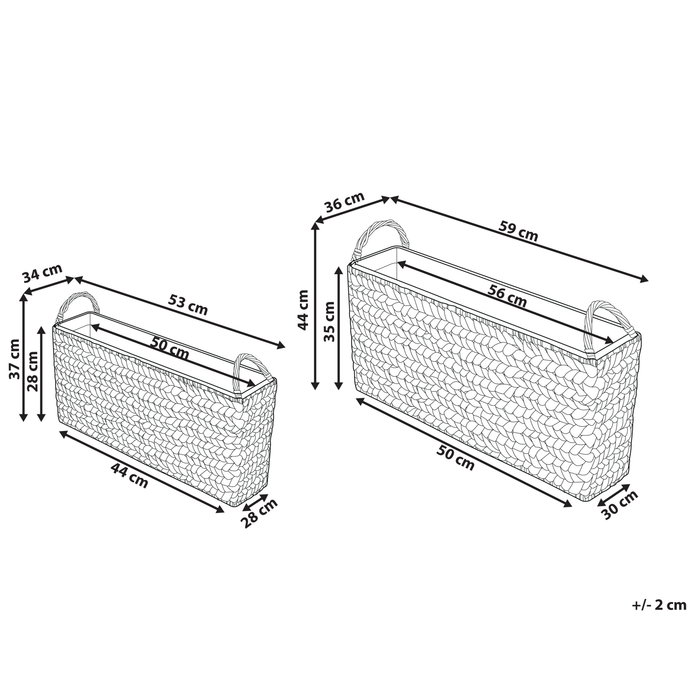 Beliani - ORMOS - Plantenbak set van 3 - Bruin - PE rotan