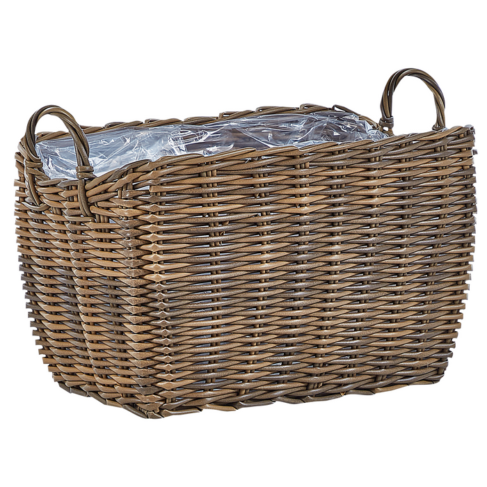 Beliani - ORMOS - Plantenbak set van 3 - Bruin - PE rotan