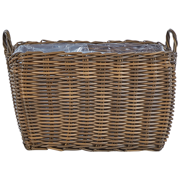 Beliani - ORMOS - Plantenbak set van 3 - Bruin - PE rotan