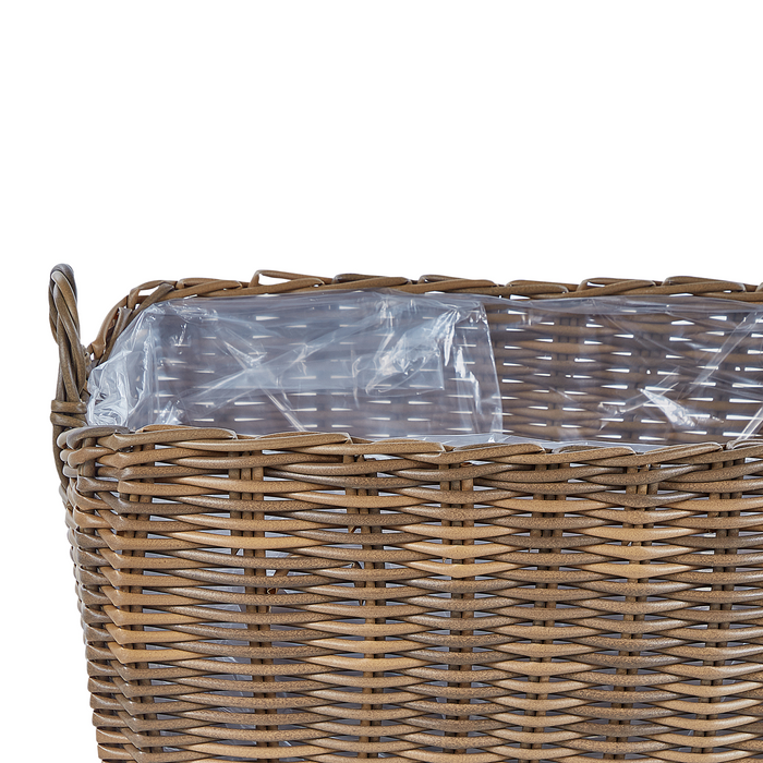 Beliani - ORMOS - Plantenbak set van 3 - Bruin - PE rotan