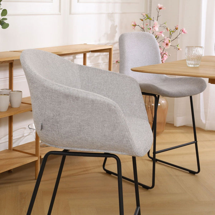 Nolon Nino-Otis Barkruk Lichtgrijs - met Armleuning - Zwart - 75 cm