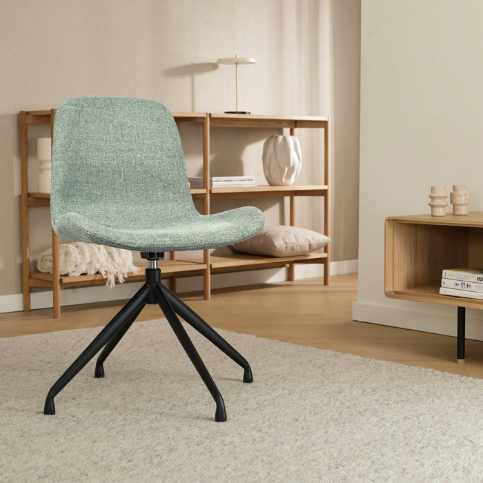 Nolon Nola-Fé Eetkamerstoel Zacht Groen - Draaibaar Zwart Onderstel