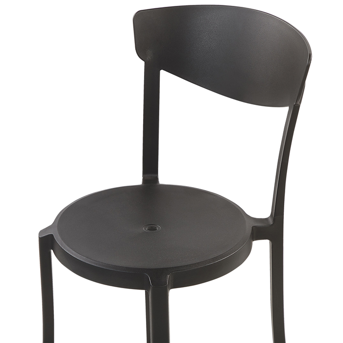 Beliani-VIESTE -Tuinstoel set van 4-Zwart-Synthetisch materiaal