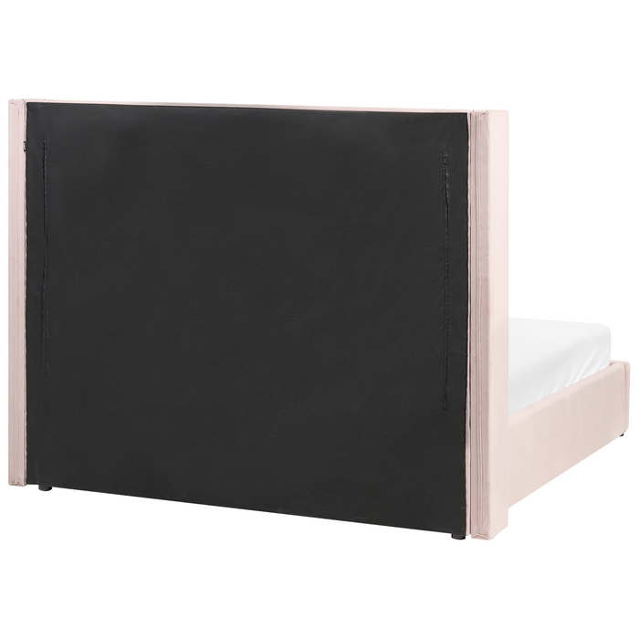 Beliani-LUBBON -Bed met opbergruimte-Pastelroze-160 x 200 cm-Fluweel