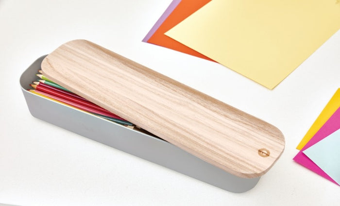 iDesign - Opbergbox met Deksel, Large, 9 x 36.5 x 6 cm, Gerecycled Kun