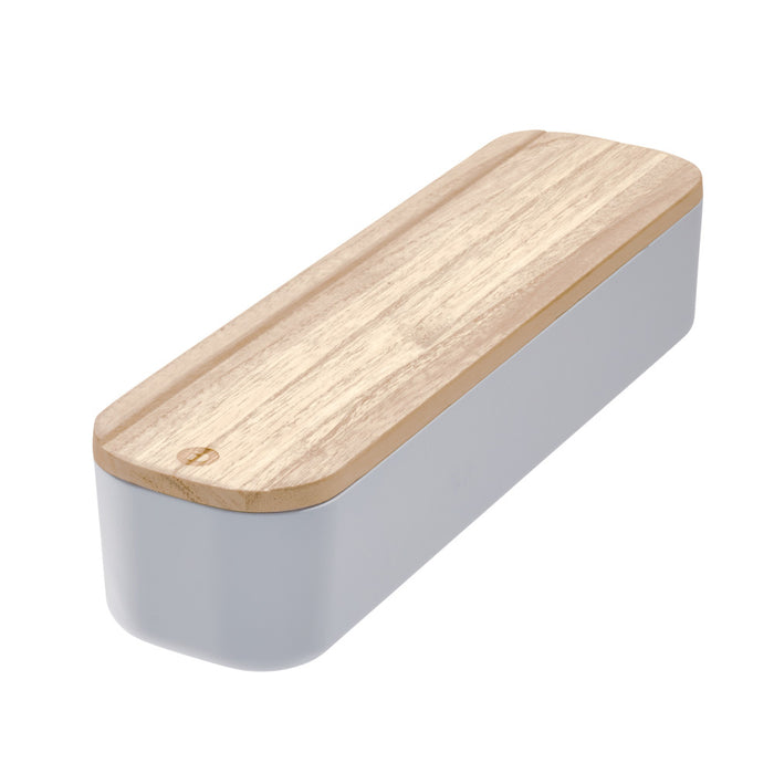 iDesign - Opbergbox met Deksel, Large, 9 x 36.5 x 6 cm, Gerecycled Kun