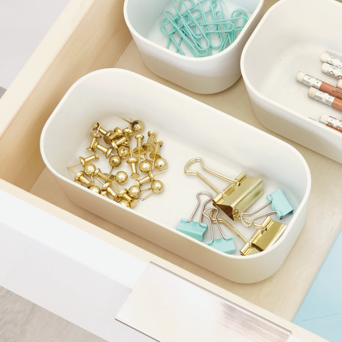 iDesign Witte kunststof ladebakjes - Wit - Duurzaam - Medium