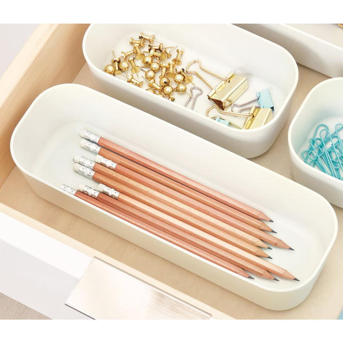 iDesign Witte kunststof ladebakjes - Wit - Duurzaam - Medium