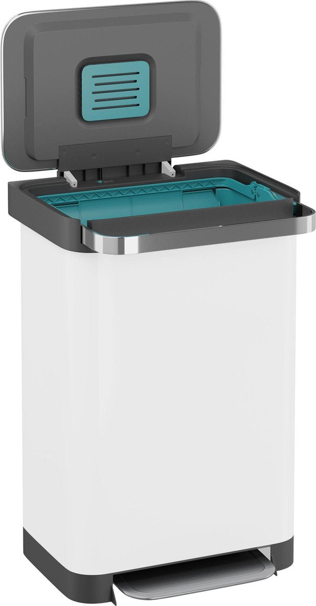 Homra Pullix prullenbak met pedaal - 50 liter - Wit