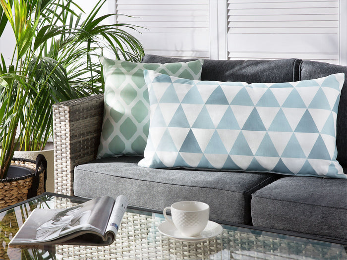 Beliani-TRIFOS -Tuinkussen set van 2-Lichtblauw-40 x 70 cm-Polyester