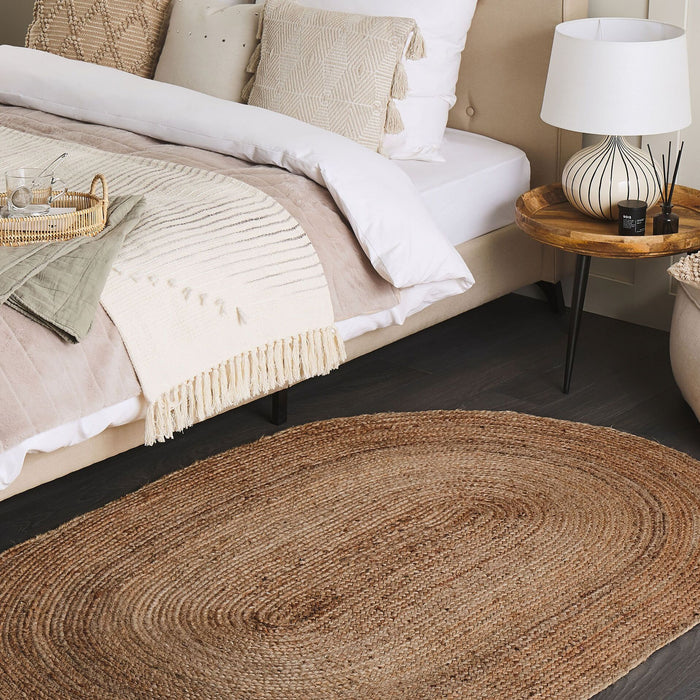 Beliani - DEMIRCI - Laagpolig vloerkleed - Beige - 120 x 180 cm - Jute