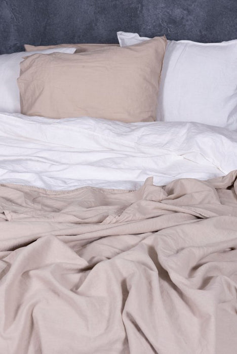 Halflinnen - Naturel - Maat: Lits-jumeaux (240 x 200|220 cm)