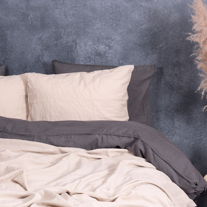 Halflinnen - Naturel - Maat: Lits-jumeaux (240 x 200|220 cm)