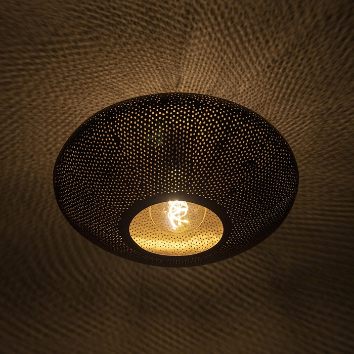 QAZQA Oosterse plafondlamp zwart met goud 40 cm - Radiance
