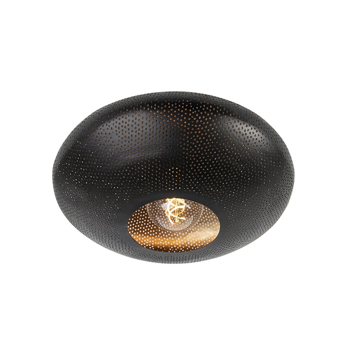 QAZQA Oosterse plafondlamp zwart met goud 40 cm - Radiance