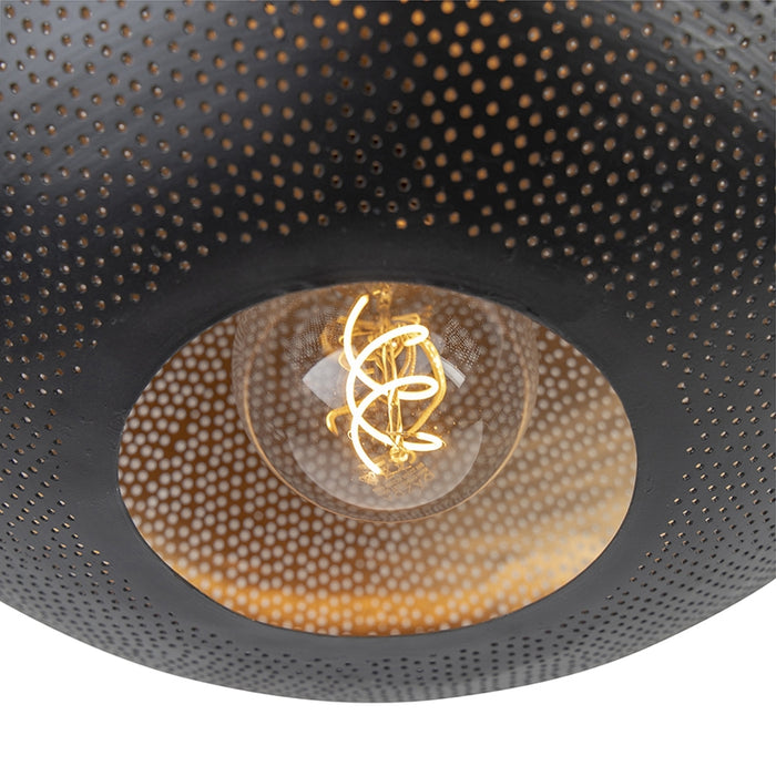 QAZQA Oosterse plafondlamp zwart met goud 40 cm - Radiance