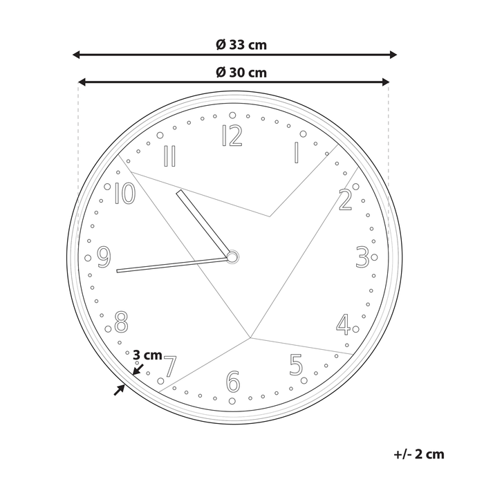 Beliani - DAVOS - Wandklok - Multicolor - Glas
