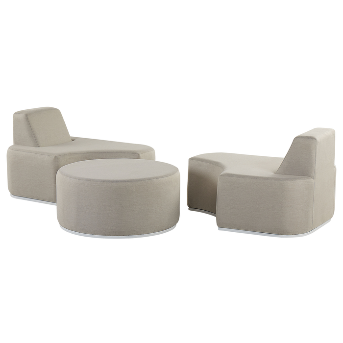 Beliani - FABRO - Loungeset voor 2 - Grijs - Polyester