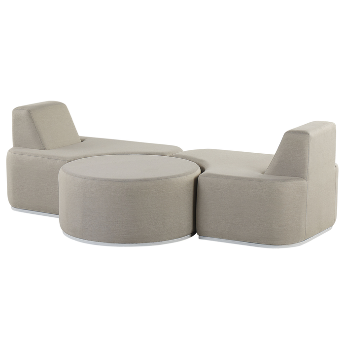 Beliani - FABRO - Loungeset voor 2 - Grijs - Polyester