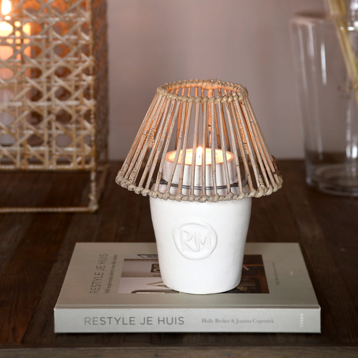 Riviera Maison RM Clay Candle Holder white (Ø) 18x (H) 21
