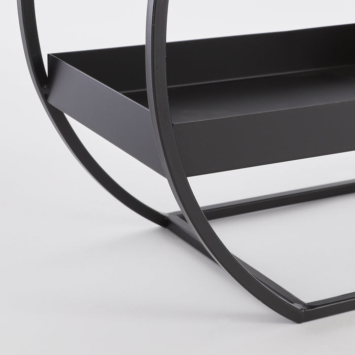 Mica Decorations Decoratierek Rond - L40 x B17 x H38 cm - Zwart