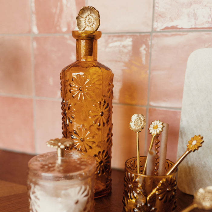 À la Decoratieve Fles Bloemen - Mosterd