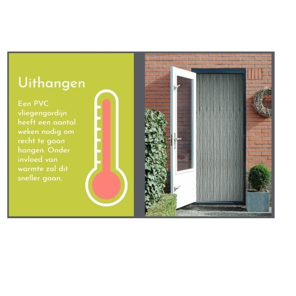 2Lif Vliegengordijn Saba - Transparant - Strengen 4cm breed 100 x 260