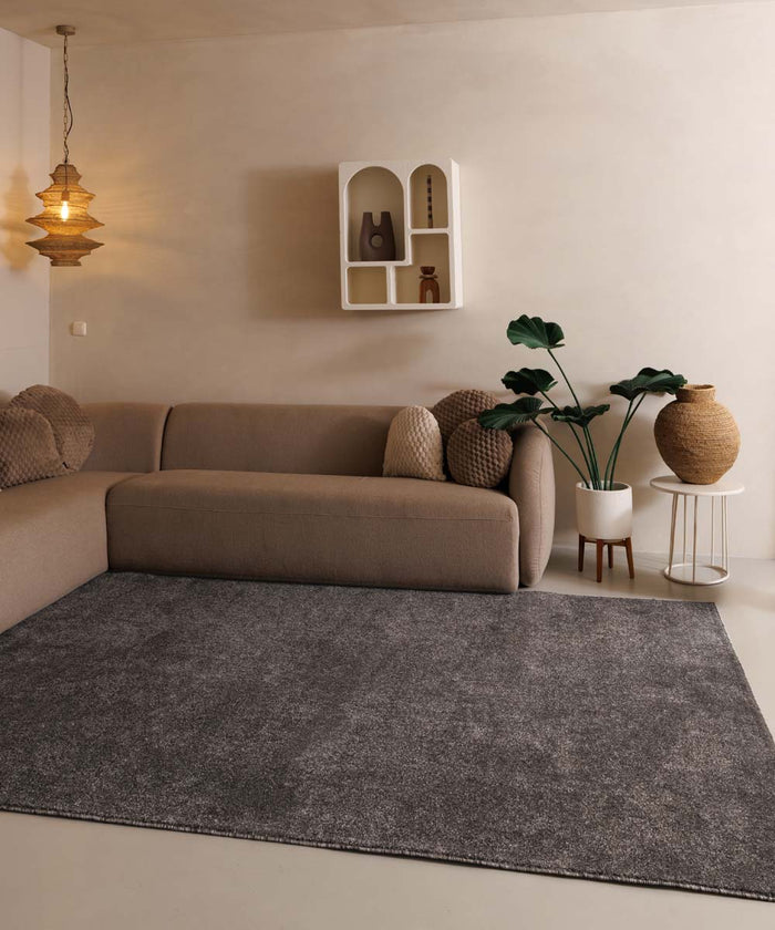 Tapeso Laagpolig vloerkleed Fine - grijs - 240x340 cm