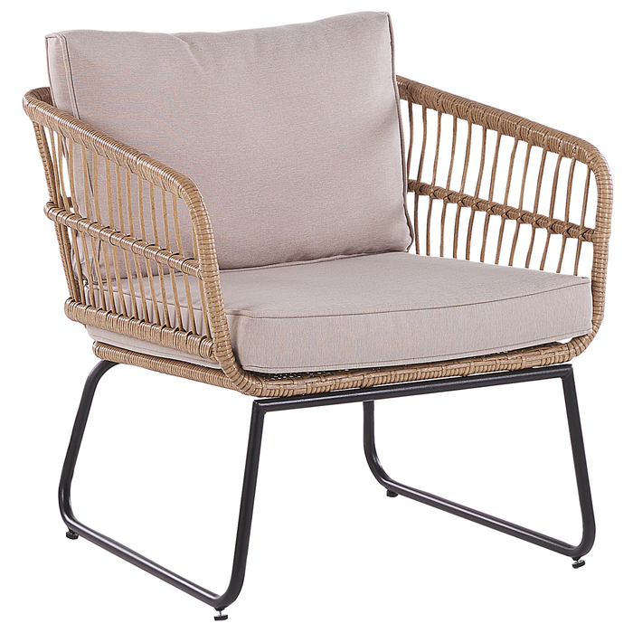 Beliani - RAVELLO - Loungeset voor 4 - Natuurlijk - PE rotan