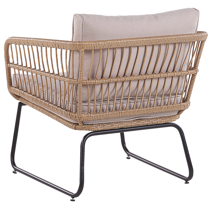 Beliani - RAVELLO - Loungeset voor 4 - Natuurlijk - PE rotan