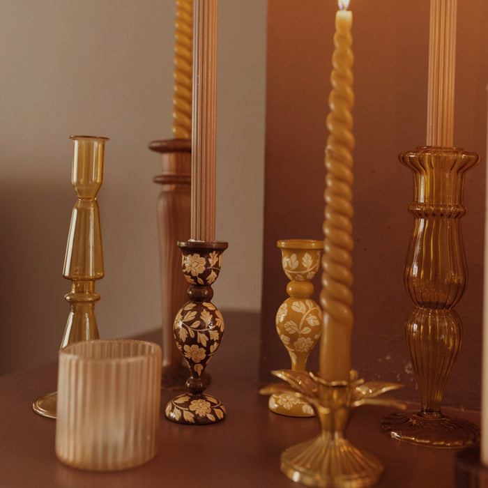 À la Kandelaar met Bloemenprint - L - Bruin