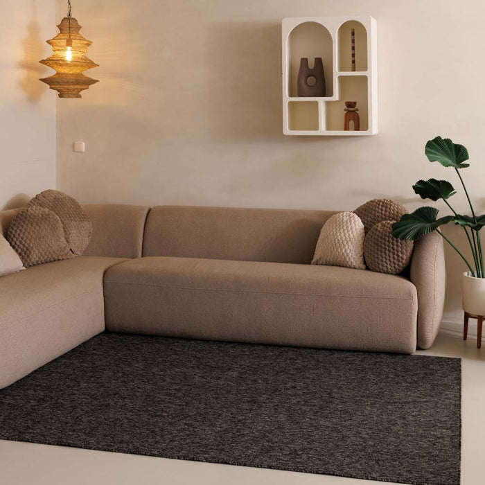 Tapeso Laagpolig vloerkleed Lush - antraciet - 240x340 cm