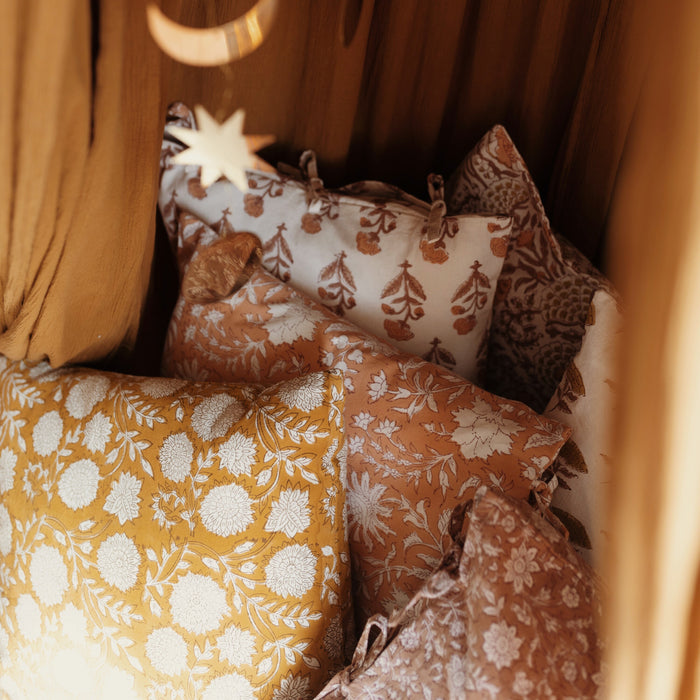 À la Blockprint Kussensloop - Blush Bloem