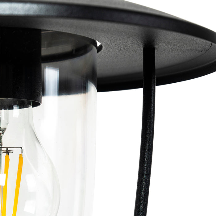 QAZQA Moderne buiten wandlamp zwart met helder glas - Khana