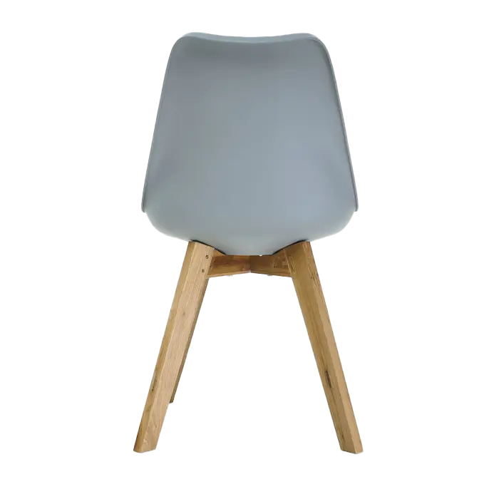 Essence Madera eetkamerstoel lichtgrijs - houten onderstel