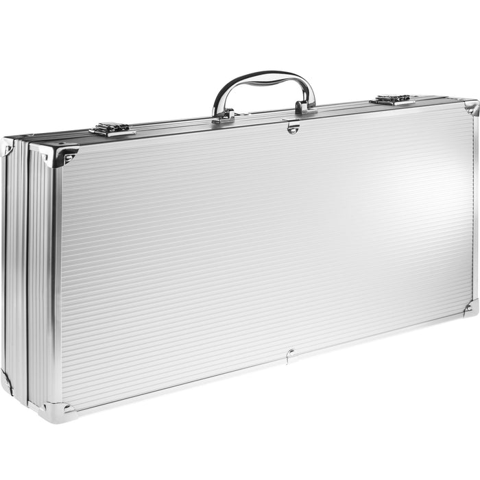 tectake® Barbecue bestek van roestvrij staal 18-delig - Grijs